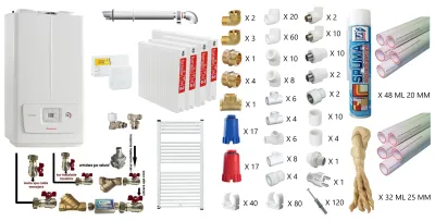 Pachet apartament 3 camere Immergas Victrix Omnia V2 26 kW cu calorifere otel