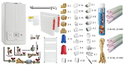 Pachet Immergas Victrix Omnia V2 26 kW cu calorifere otel, teava PPR si kit armaturi