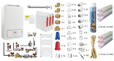 Pachet Immergas Victrix TERA 24/28 V3 pentru 2 camere cu calorifere si kit armaturi