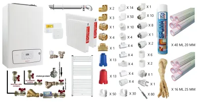 Pachet Immergas Victrix TERA 24/28 V3 pentru o camera cu calorifere si kit armaturi
