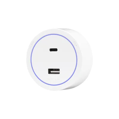 Modul priză USB A+C Luxion pentru șină, 20W, 5V, 65 x 65 x 30 mm