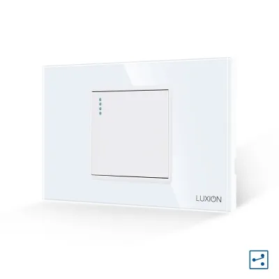 Intrerupator Simplu Cap Cruce Mecanic Luxion 2/3M cu Rama din Sticla