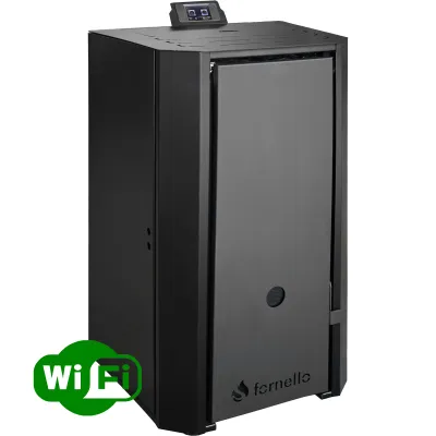 Centrală pe peleți Fornello EVA B Black 30 kW, Wi-Fi, pompă și vas expansiune