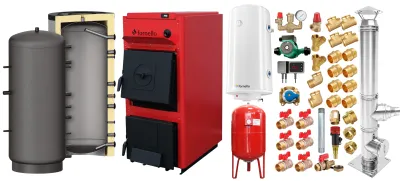 Pachet centrală Fornello T-PRO 40 kW, coș inox, puffer 1000L, boiler, accesorii