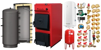Pachet centrală Fornello T-PRO 40 kW, puffer 1000L, boiler 100L, vas expansiune