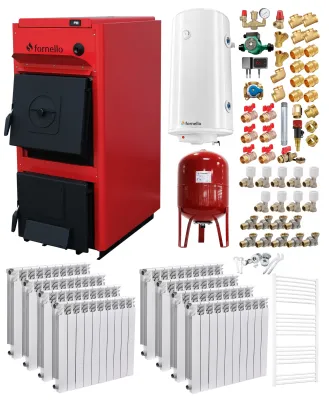 Pachet centrala Fornello T-PRO 40 kW, calorifere aluminiu si boiler 100 litri