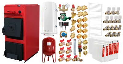 Pachet centrala Fornello T-PRO 40 kW, radiatoare otel si boiler 100 litri