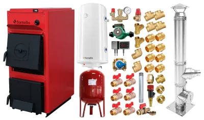Pachet centrala Fornello T-PRO 40 kW, cos inox si boiler 100 litri